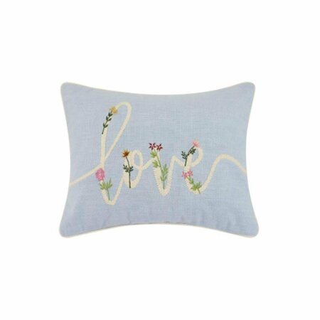 PUESTA EN ESCENA 14 x 20 in. Floral Love Cord Embroidered Polyester Filler Pillow PU3125064